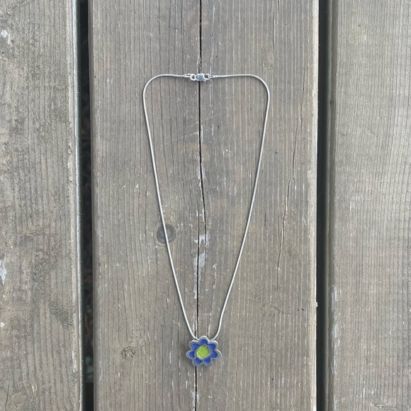 Sylvie Lupien Sterling Silver Colorful Flower Pendant 
Necklace - Picture 7 of 16